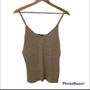 Gold, woven tank top Jacob M